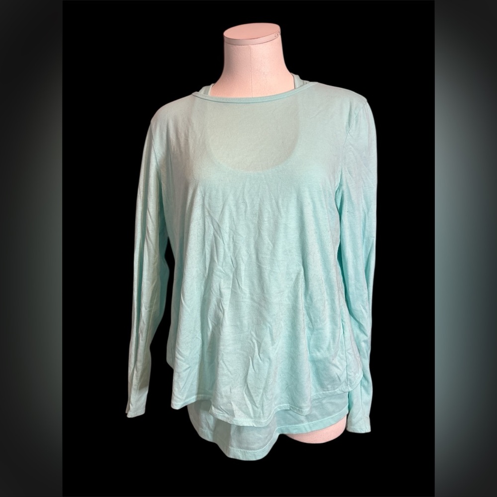Fabletics tank top and long sleeve V back opening top - EUC / size medium
